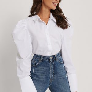 Jildrae x NA-KD Pleat Shoulder Shirt